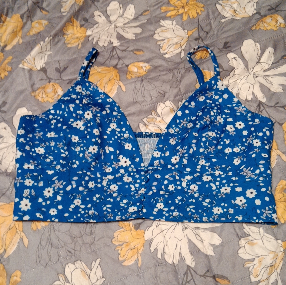 Blue Floral XL Tank Top w/ XL Skirt By Cider